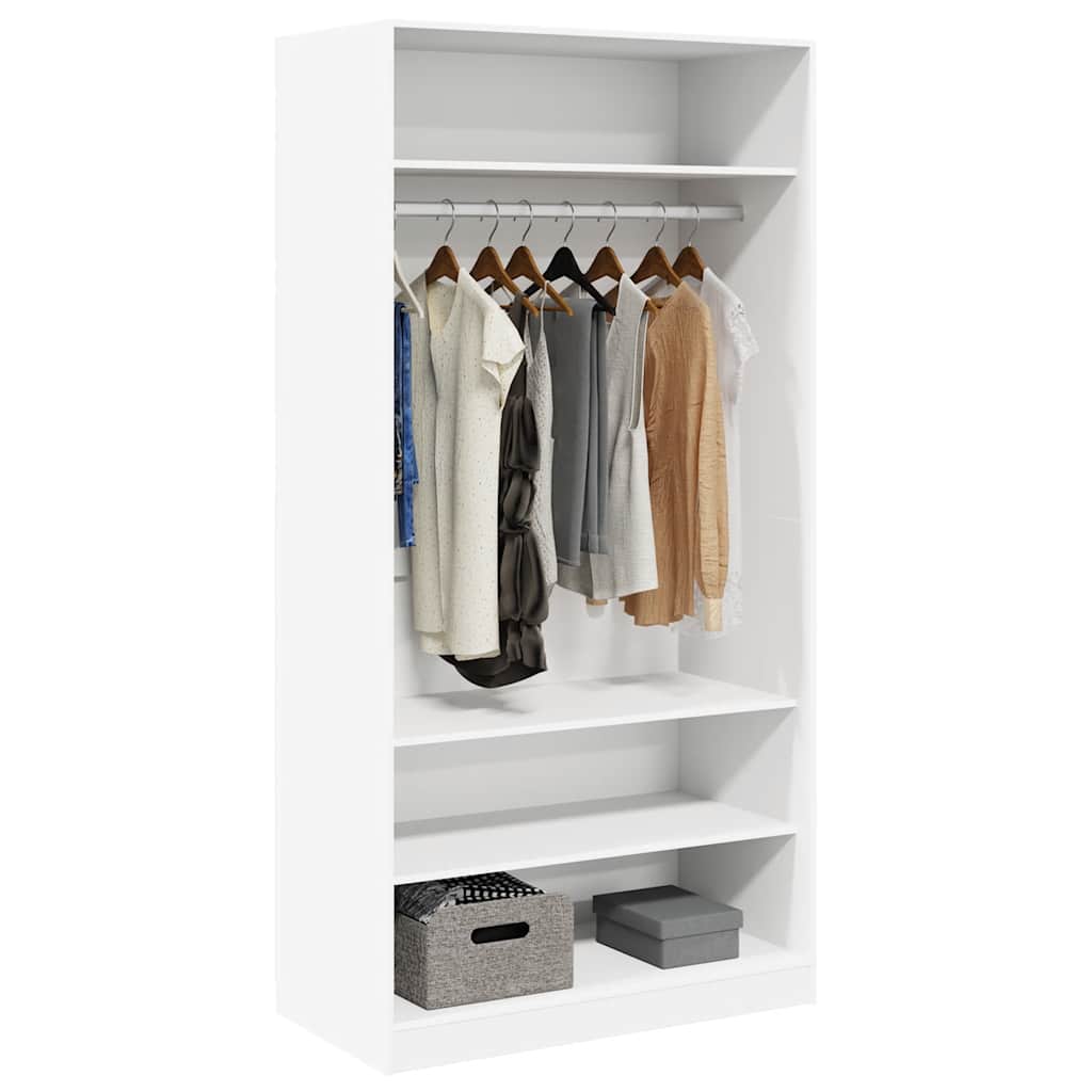 800225 vidaXL Wardrobe White 100x50x200 cm Engineered Wood