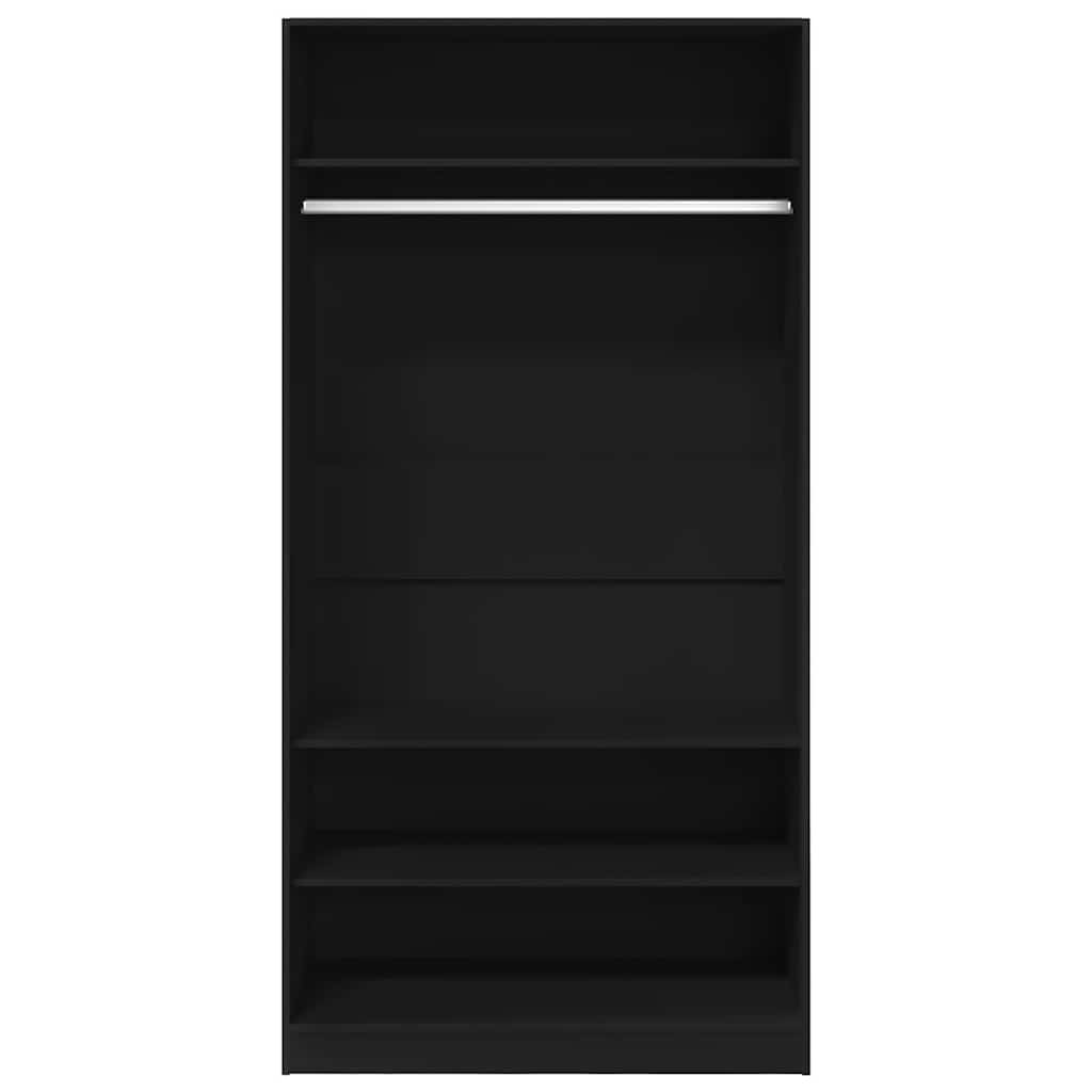 Wardrobe Black 100x50x200 cm Engineered Wood