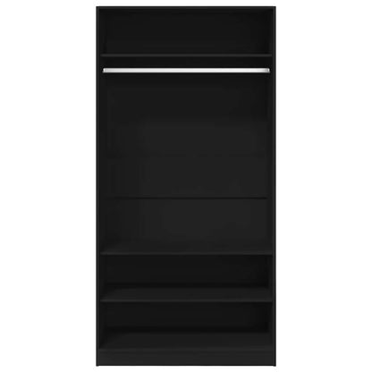 Wardrobe Black 100x50x200 cm Engineered Wood