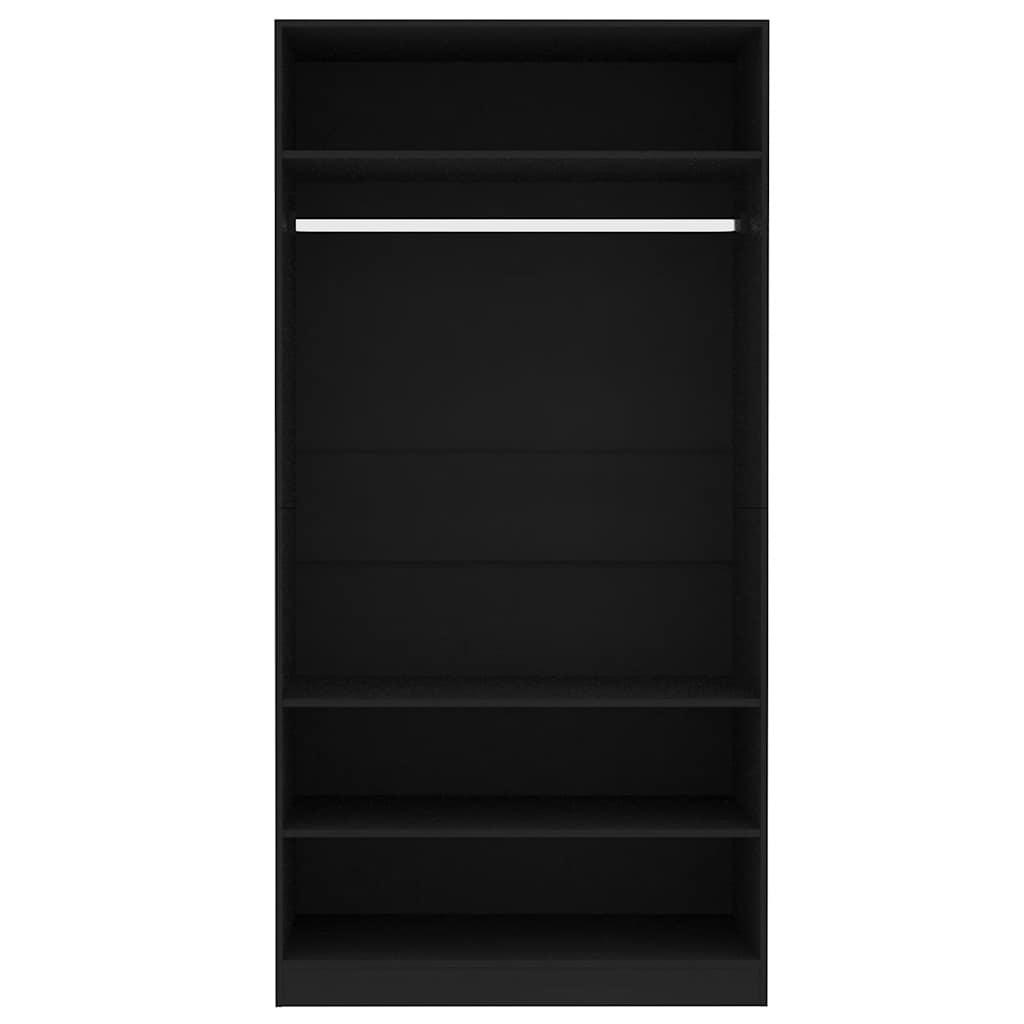 Wardrobe Black 100x50x200 cm Engineered Wood