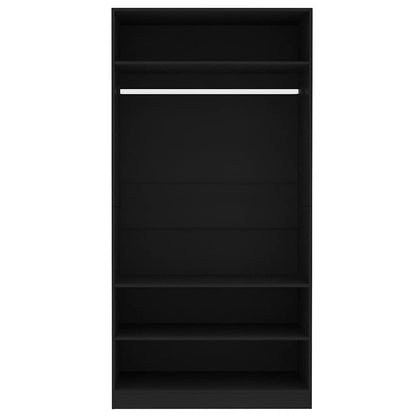 Wardrobe Black 100x50x200 cm Engineered Wood