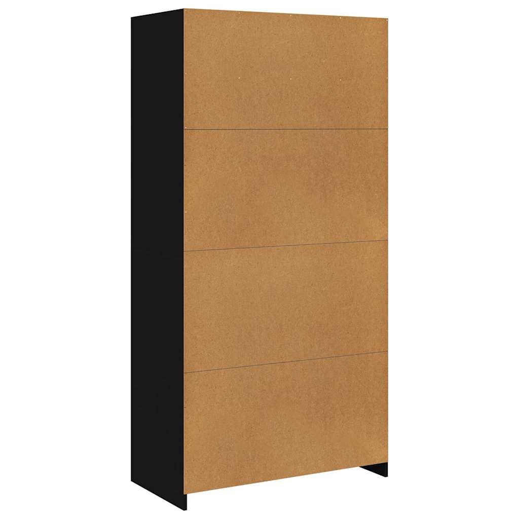 Wardrobe Black 100x50x200 cm Engineered Wood