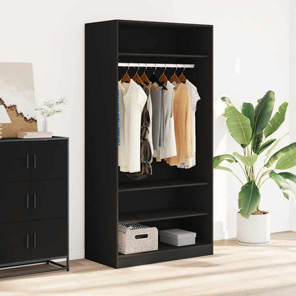 Wardrobe Black 100x50x200 cm Engineered Wood