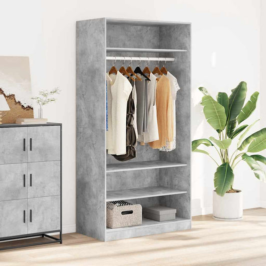 Wardrobe | Concrete Grey | Engineered Wood | Large | Wardrobe