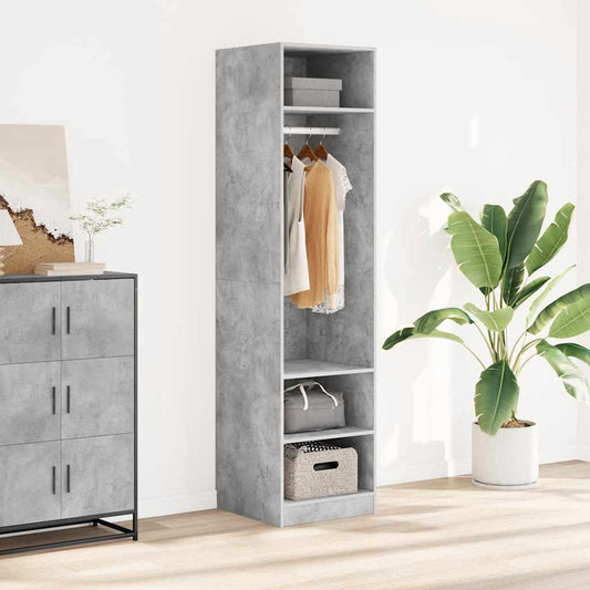 Wardrobe | Concrete grey | Engineered wood | Compact | Wardrobe