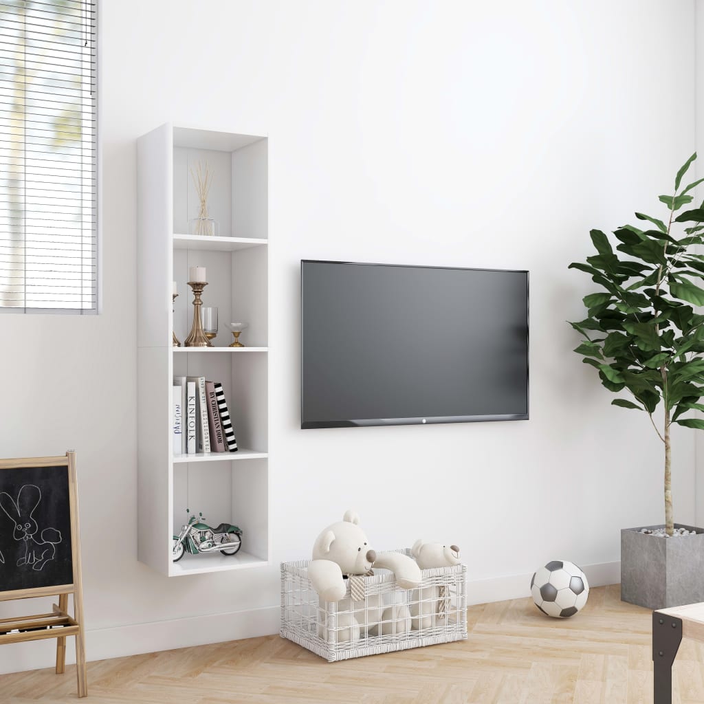 Book Cabinet/TV Cabinet White 143x30x36 cm