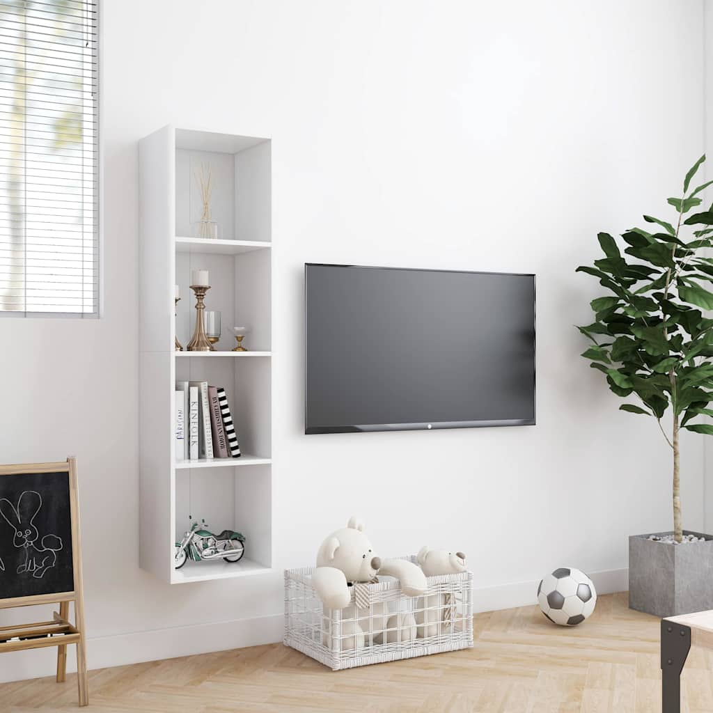 800261 vidaXL Book Cabinet/TV Cabinet White 143x30x36 cm