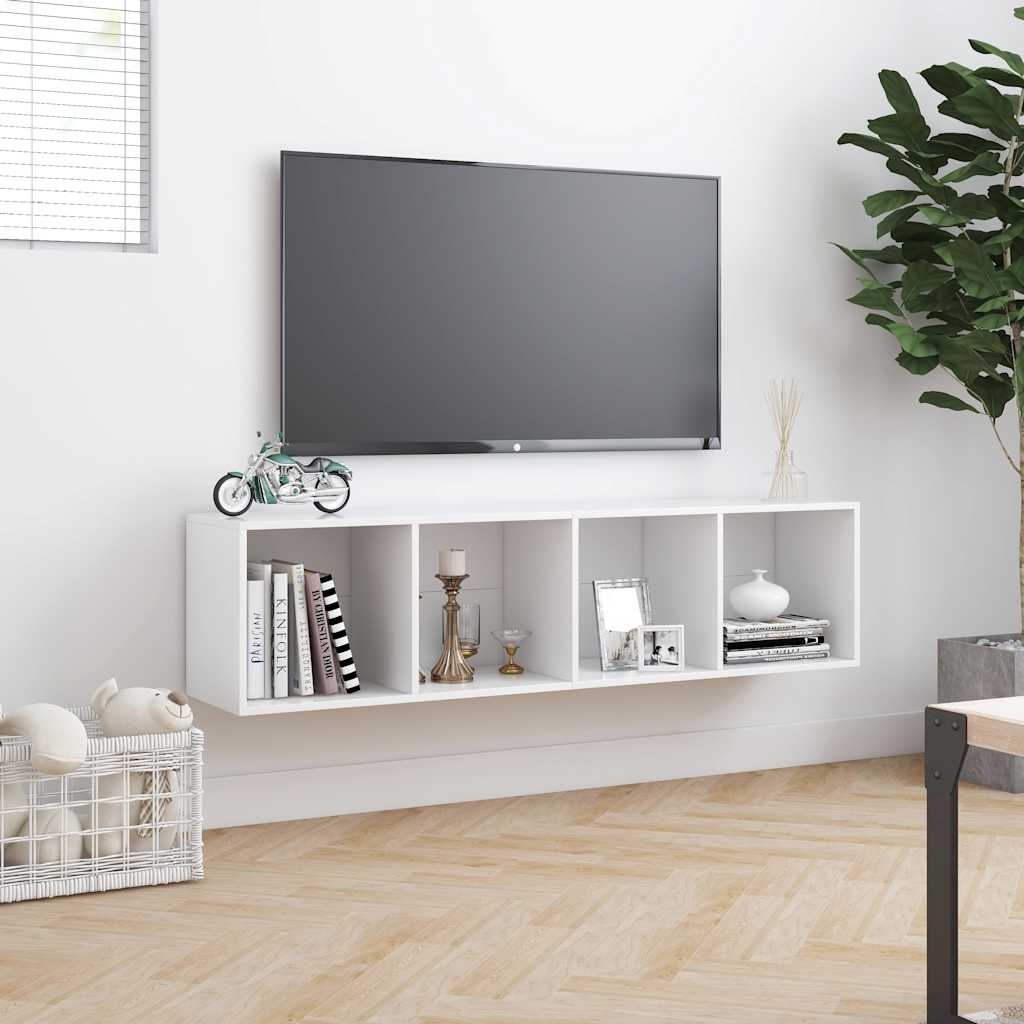 800261 vidaXL Book Cabinet/TV Cabinet White 143x30x36 cm
