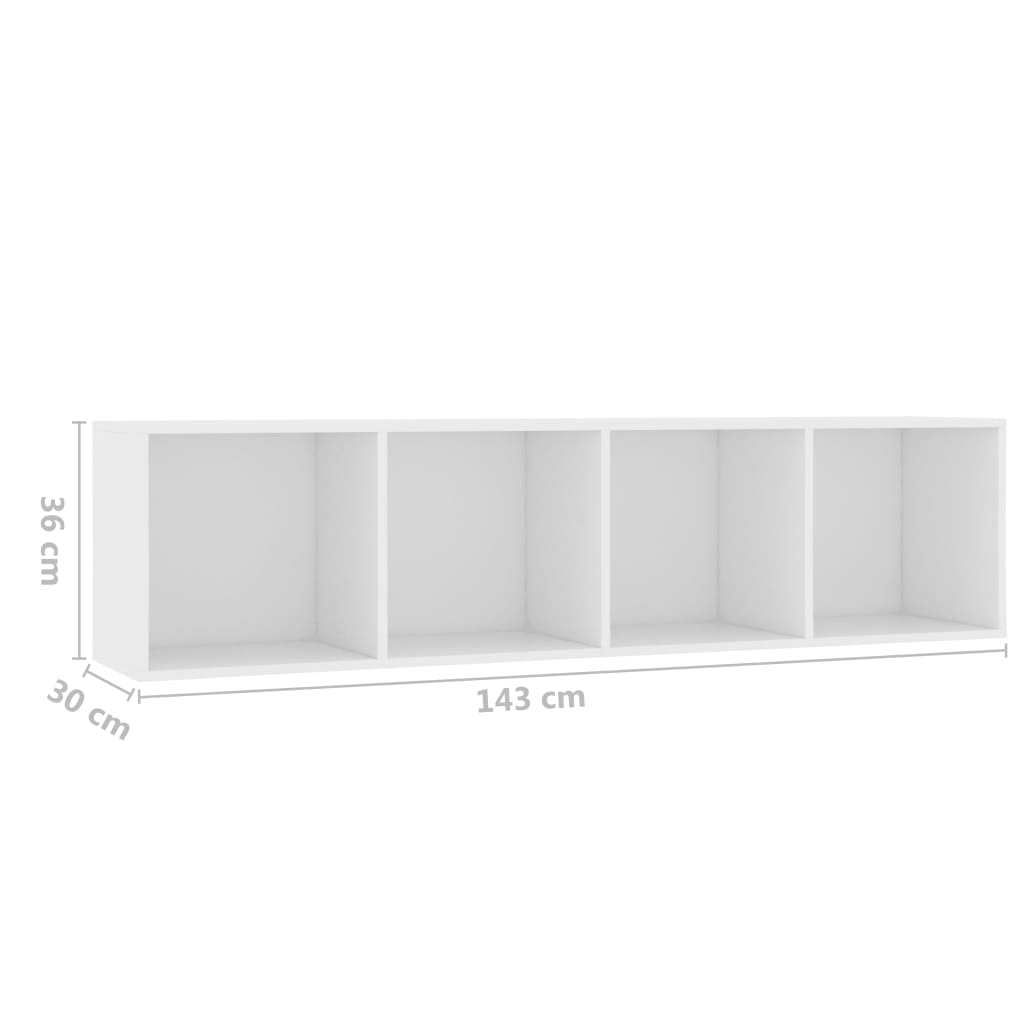 Book Cabinet/TV Cabinet White 143x30x36 cm