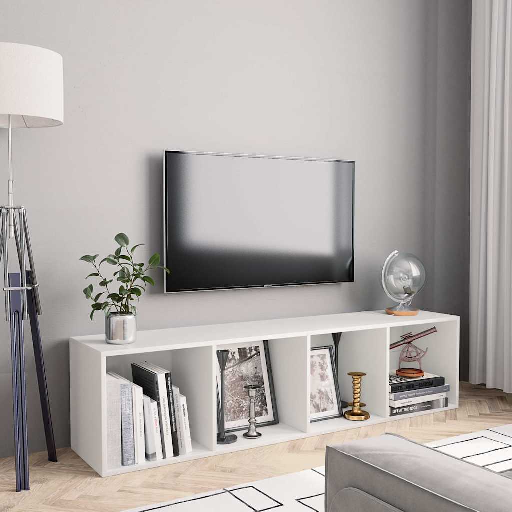 800261 vidaXL Book Cabinet/TV Cabinet White 143x30x36 cm