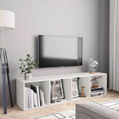 800261 vidaXL Book Cabinet/TV Cabinet White 143x30x36 cm