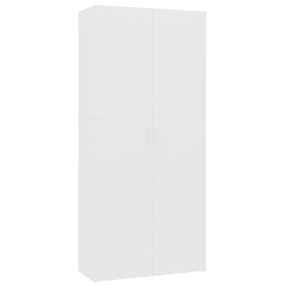 Shoe Cabinet White 80x35.5x180 cm Engineered Wood
