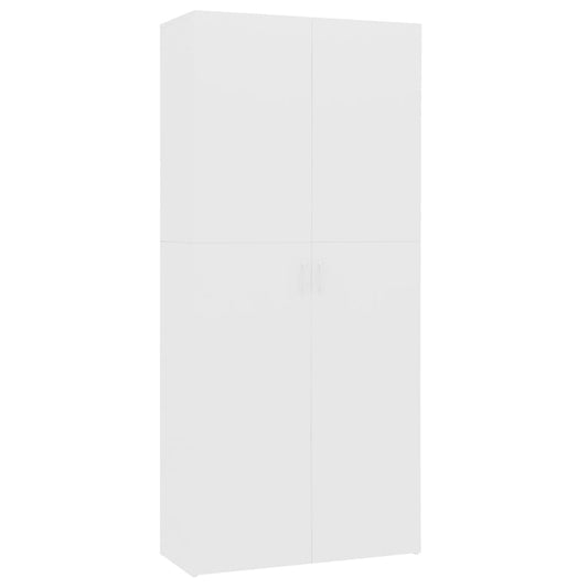 800288 vidaXL Shoe Cabinet White 80x35,5x180 cm Engineered Wood