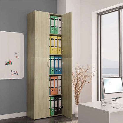 800300 vidaXL Office Cabinet Sonoma Oak 60x32x190 cm Engineered Wood