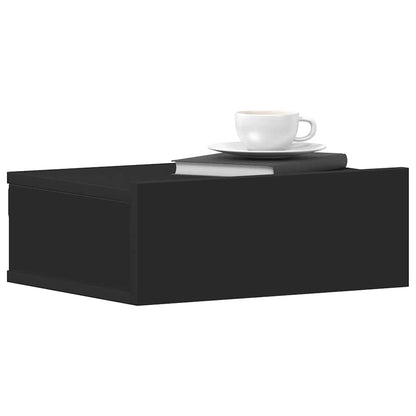 Floating Nightstand Black 40x30x15 cm Engineered Wood