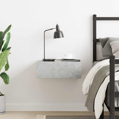 Floating Nightstand Concrete Grey 40x30x15 cm Engineered Wood