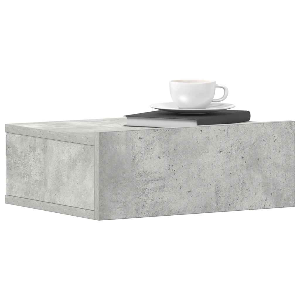 Floating Nightstand Concrete Grey 40x30x15 cm Engineered Wood