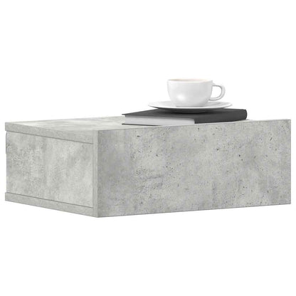 Floating Nightstand Concrete Grey 40x30x15 cm Engineered Wood