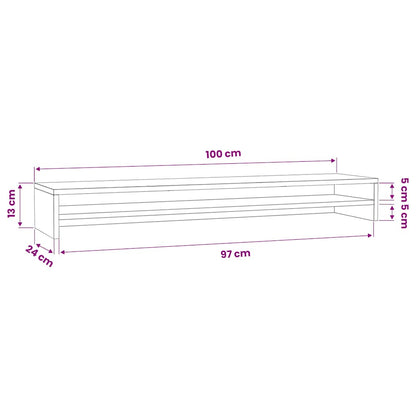 Monitor Stand White 100x24x13 cm Engineered Wood