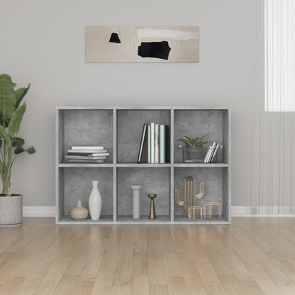 800346 vidaXL Book Cabinet/Sideboard Concrete Grey 66x30x98 cm Engineered Wood