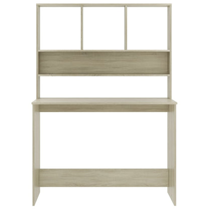 Desk with Shelf Sonoma Oak 110x45x157 cm Engineered Wood