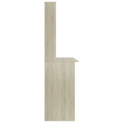 Desk with Shelf Sonoma Oak 110x45x157 cm Engineered Wood