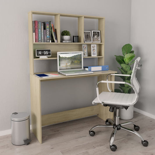 Desk | Sonoma Oak | Engineered Wood | Medium | Desk | Rectangular