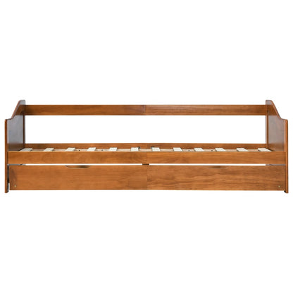 Pull-out Sofa Bed Frame without Mattress Honey Brown 90x200 cm