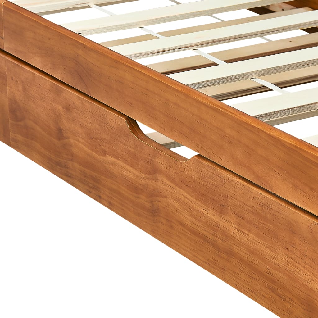 Pull-out Sofa Bed Frame without Mattress Honey Brown 90x200 cm