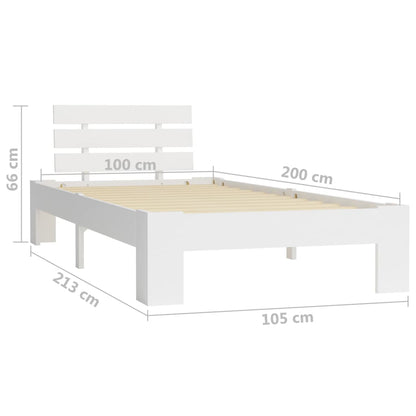 Bed Frame | White | Solid pine wood, plywood | Single | Durable