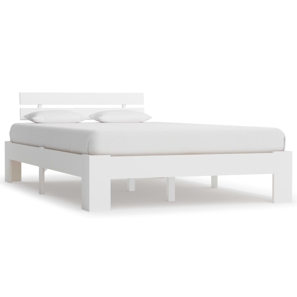 Bed Frame | White | Solid pine wood, plywood | Double | Modern