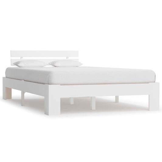 Bed Frame | White | Solid pine wood, plywood | Double | Modern