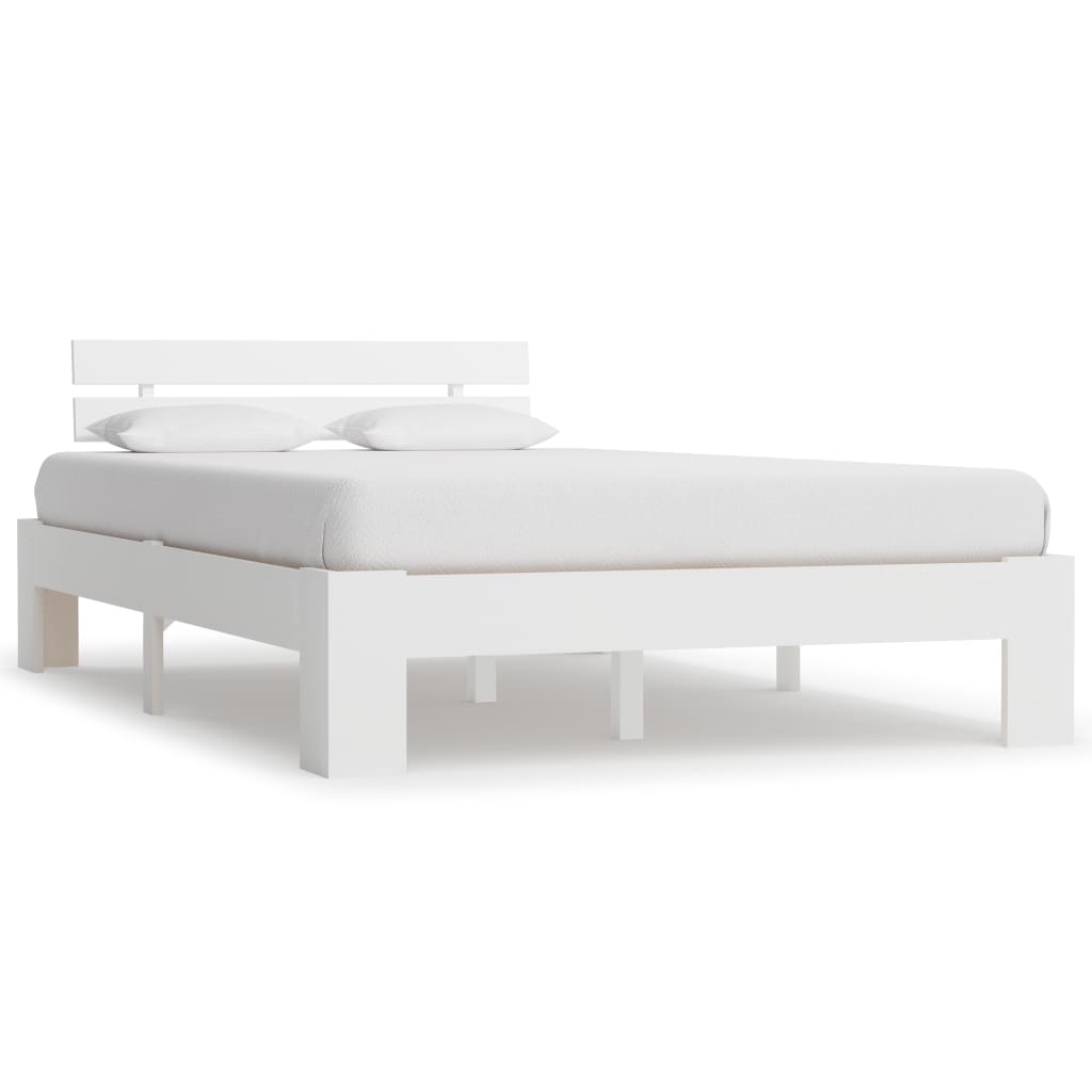 Bed Frame | White | Solid pine wood | Double | Durable | Bed Frame