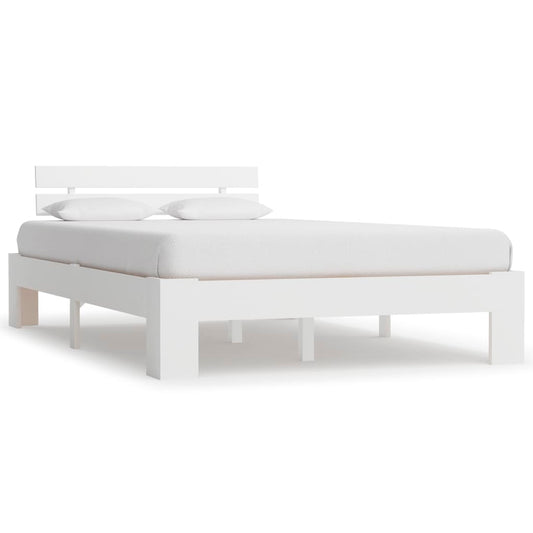 Bed Frame | White | Solid pine wood | Double | Durable | Bed Frame