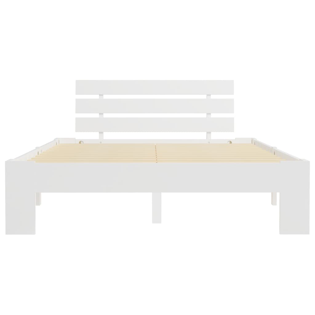 Bed Frame | White | Solid pine wood | Double | Durable | Bed Frame