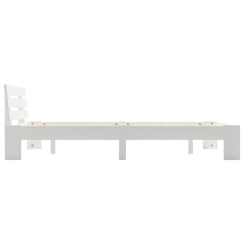 Bed Frame | White | Solid pine wood | Double | Durable | Bed Frame