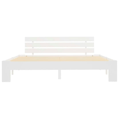 Bed Frame | White | Solid pine wood and Plywood | Double | Durable