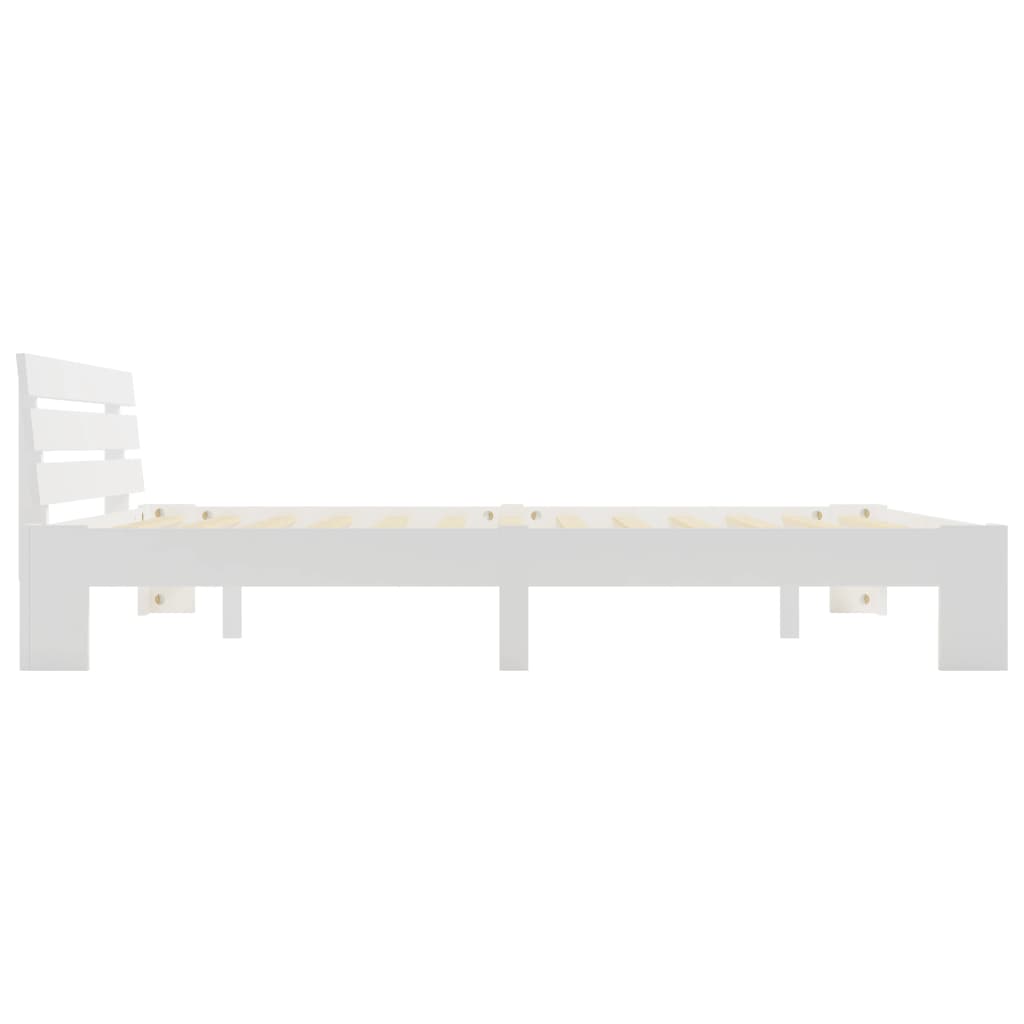 Bed Frame | White | Solid pine wood and Plywood | Double | Durable