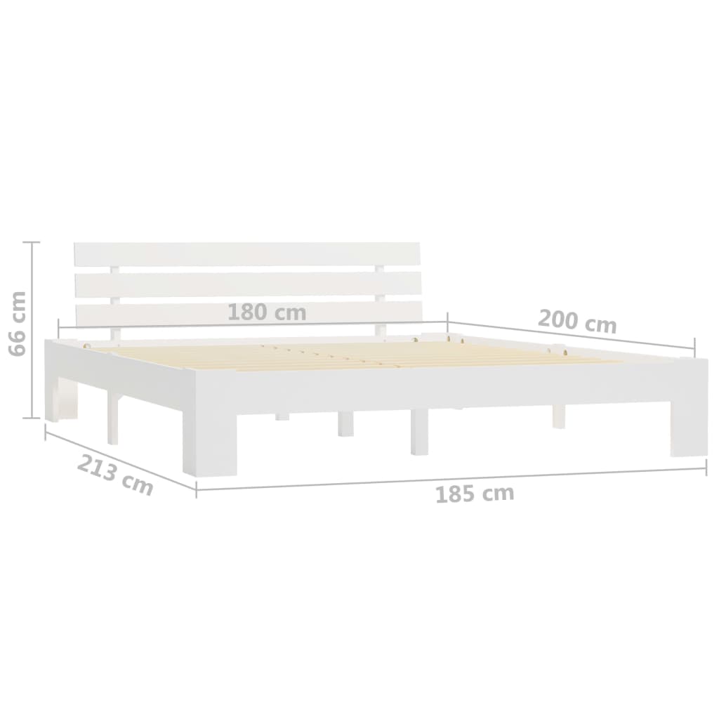 Bed Frame | White | Solid pine wood, Plywood | 180x200 cm Super King