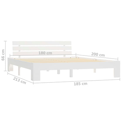 Bed Frame | White | Solid pine wood, Plywood | 180x200 cm Super King