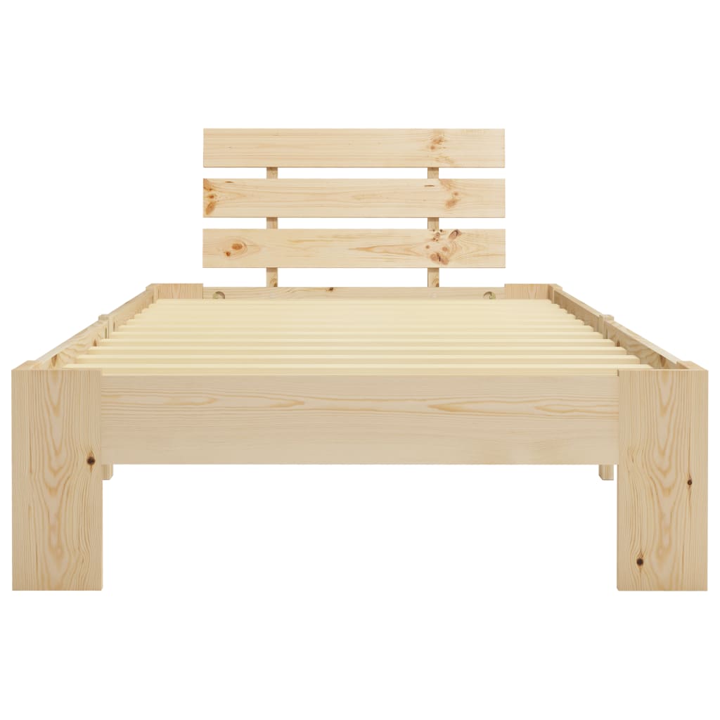 Bed Frame | Natural | Solid Pine Wood, Plywood | Single |  Durable