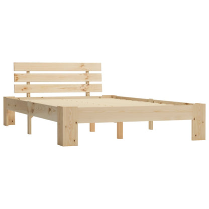 Bed Frame | Natural Wood | Solid Pine Wood, Plywood Slats | Double