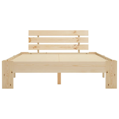 Bed Frame | Natural Wood | Solid Pine Wood, Plywood Slats | Double