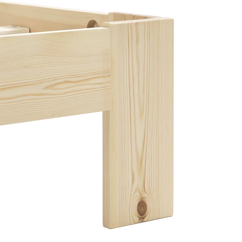 Bed Frame | Natural Wood | Solid Pine Wood, Plywood Slats | Double