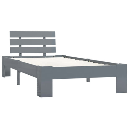 Bed Frame | Grey | Solid Pine Wood and Plywood | Single | Durable