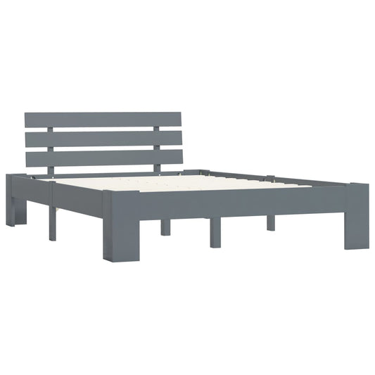 Bed Frame | Grey | Solid Pine Wood | Double | Durable | Bed Frame