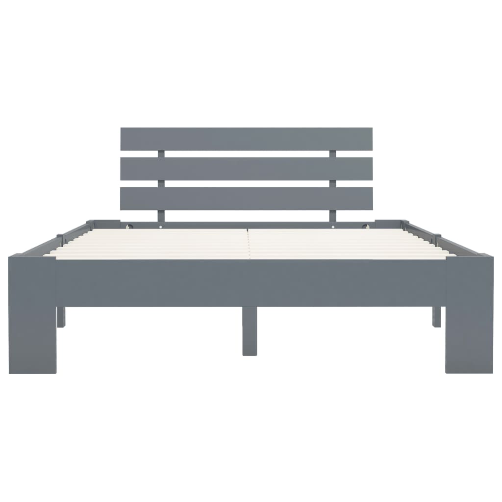 Bed Frame | Grey | Solid Pine Wood | Double | Durable | Bed Frame