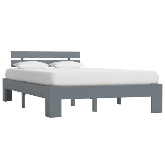 Bed Frame | Grey | Solid pine wood, plywood | Double | Durable