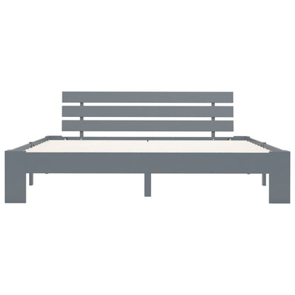 Bed Frame | Grey | Solid Pine Wood and Plywood | 160x200 cm | Durable