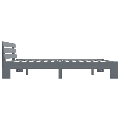 Bed Frame | Grey | Solid Pine Wood and Plywood | 160x200 cm | Durable